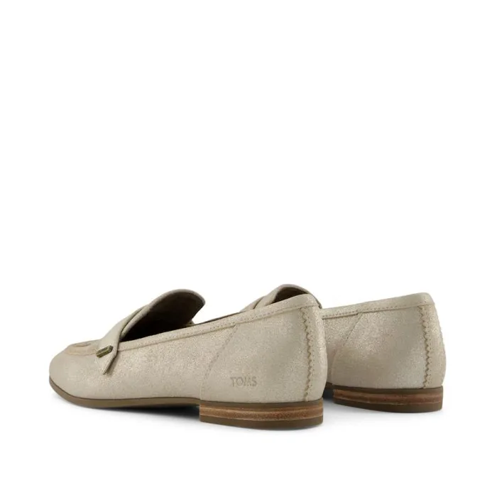 Toms Flats and Loafers Lynette Loafer Champagne Metallic Suede 8211 Women Toms Flats and Loafers Lynette Loafer Champagne Metallic Suede 8211 Women