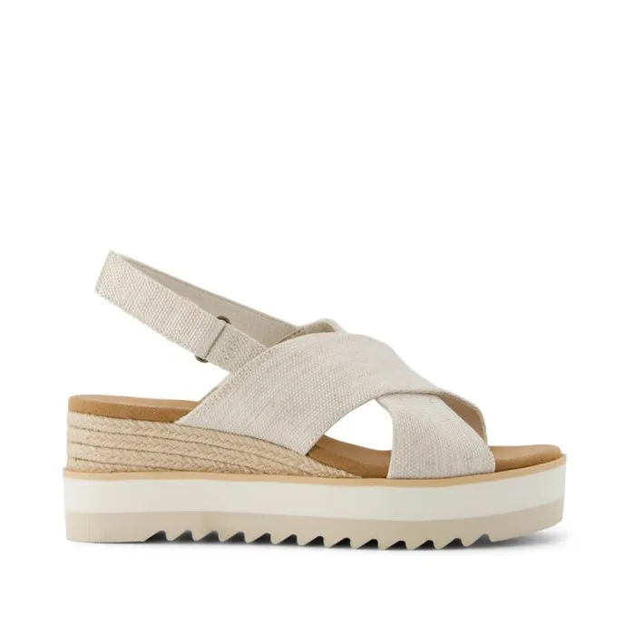 Toms Heels and Wedges Diana Crossover Wedge Sandal Natural 8211 Women
