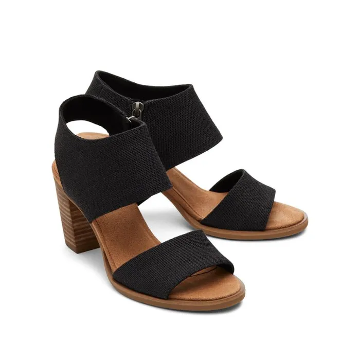 Toms Heels and Wedges Majorca Cutout Heeled Sandal Black 8211 Women Toms Heels and Wedges Majorca Cutout Heeled Sandal Black 8211 Women