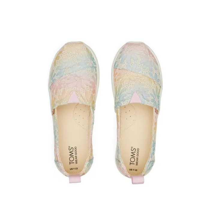 Toms TOMS Classics Alpargata Kids Shoe Floral Lace Ombre 8211 KidsWomen Toms TOMS Classics Alpargata Kids Shoe Floral Lace Ombre 8211 KidsWomen