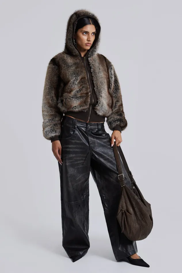 Tops Jaded London Women Shop Ash Faux Leather Colossus Trousers
