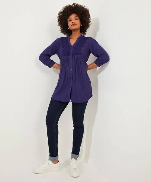 Tops Tunics and Blouses Joebrowns Apparel Lovely Lace Trim Blouse Deep Purple Tops Tunics and Blouses Joebrowns Apparel Lovely Lace Trim Blouse Deep Purple