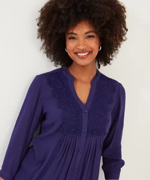 Tops Tunics and Blouses Joebrowns Apparel Lovely Lace Trim Blouse Deep Purple Tops Tunics and Blouses Joebrowns Apparel Lovely Lace Trim Blouse Deep Purple