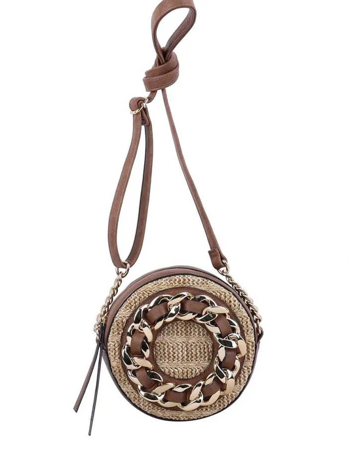 Tote Bags Jessica Simpson Maison Circle Crossbody In Straw Natural