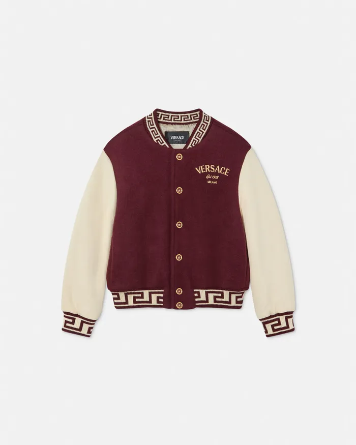 Versace Outerwear Kids Logo Bomber Jacket Redwhite