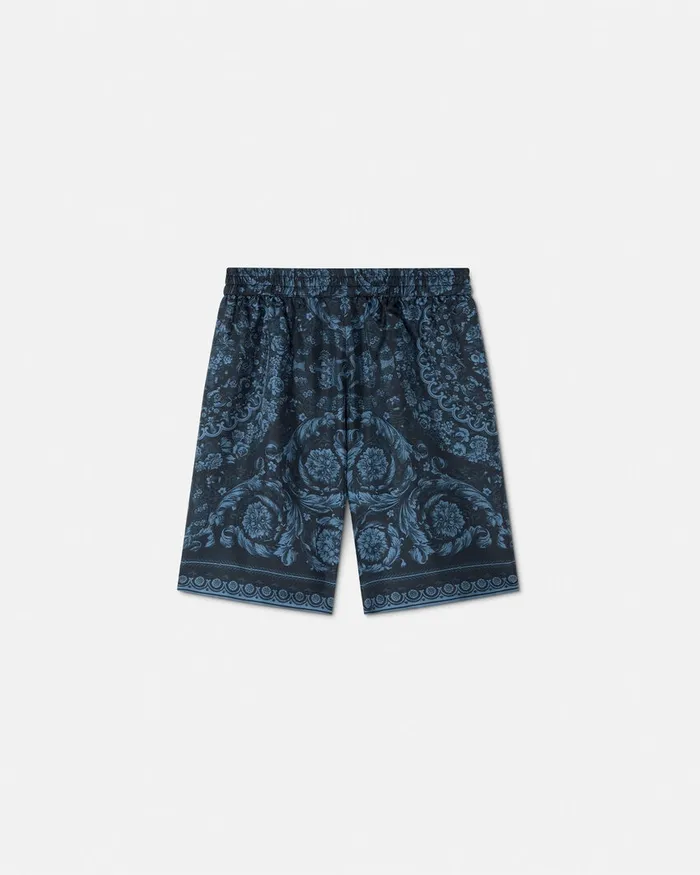 Versace Pants Kids Barocco Silk Shorts Blueprint