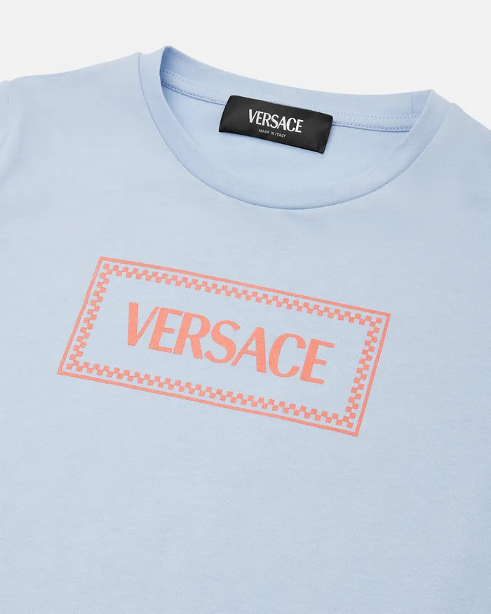 Versace Shirts and Tshirts Kids 90s Vintage Logo TShirt Light Blue