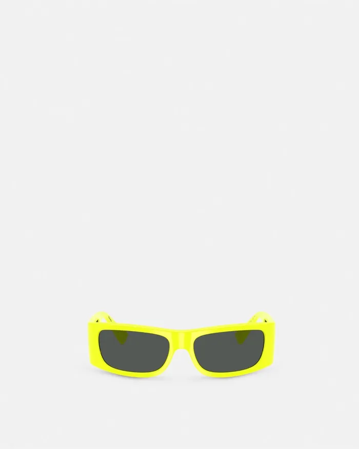 Versace Sunglasses Men Lens Logo Sunglasses Yellow