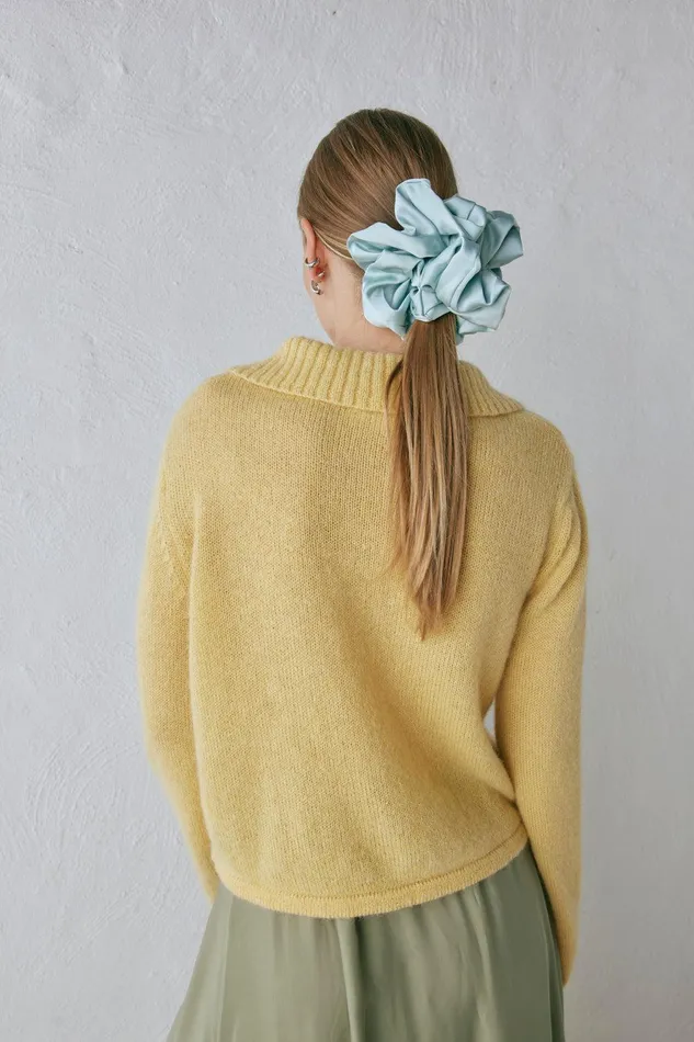 VRG GRL Avery Knit Cardigan Lemon Women Cardigans VRG GRL Avery Knit Cardigan Lemon Women Cardigans
