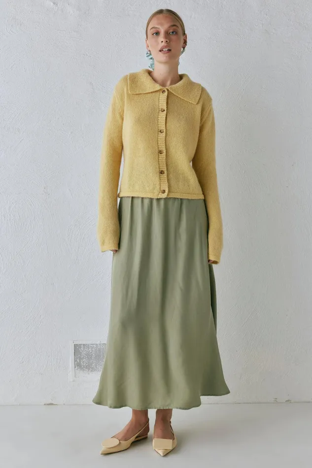 VRG GRL Avery Knit Cardigan Lemon Women Cardigans VRG GRL Avery Knit Cardigan Lemon Women Cardigans