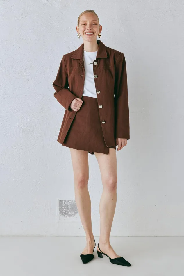 VRG GRL Esti Jacket Chocolate Women Sets VRG GRL Esti Jacket Chocolate Women Sets