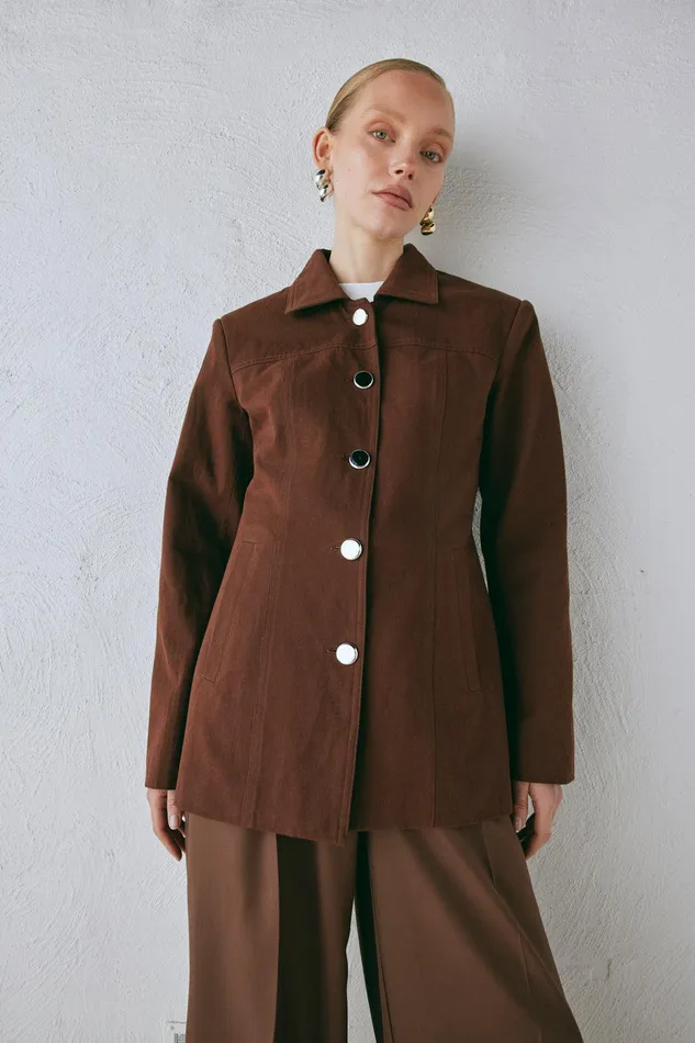 VRG GRL Esti Jacket Chocolate Women Sets VRG GRL Esti Jacket Chocolate Women Sets