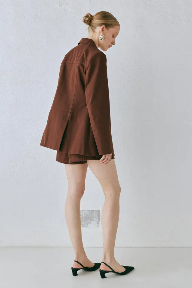VRG GRL Esti Jacket Chocolate Women Sets VRG GRL Esti Jacket Chocolate Women Sets