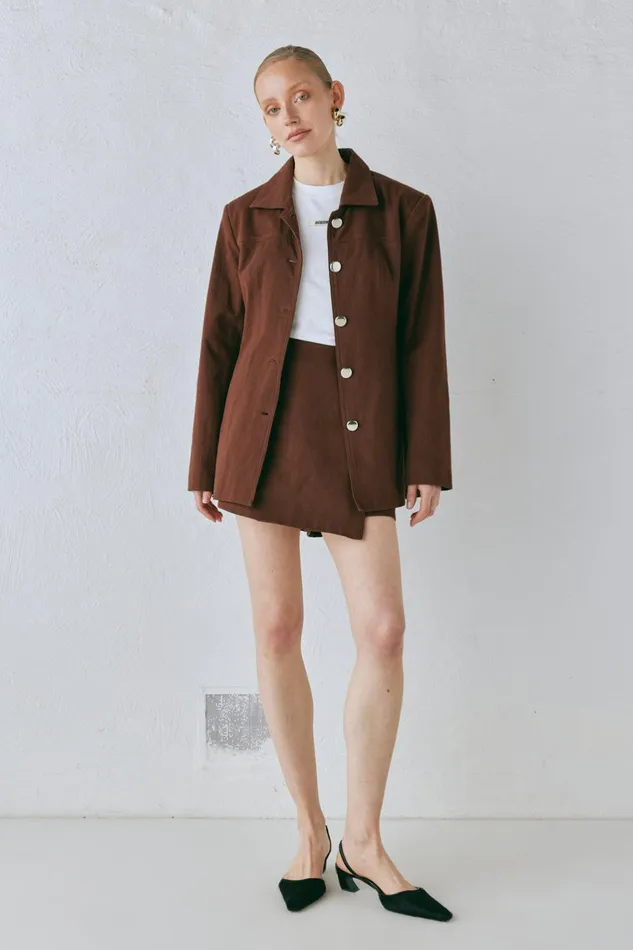 VRG GRL Esti Jacket Chocolate Women Sets VRG GRL Esti Jacket Chocolate Women Sets