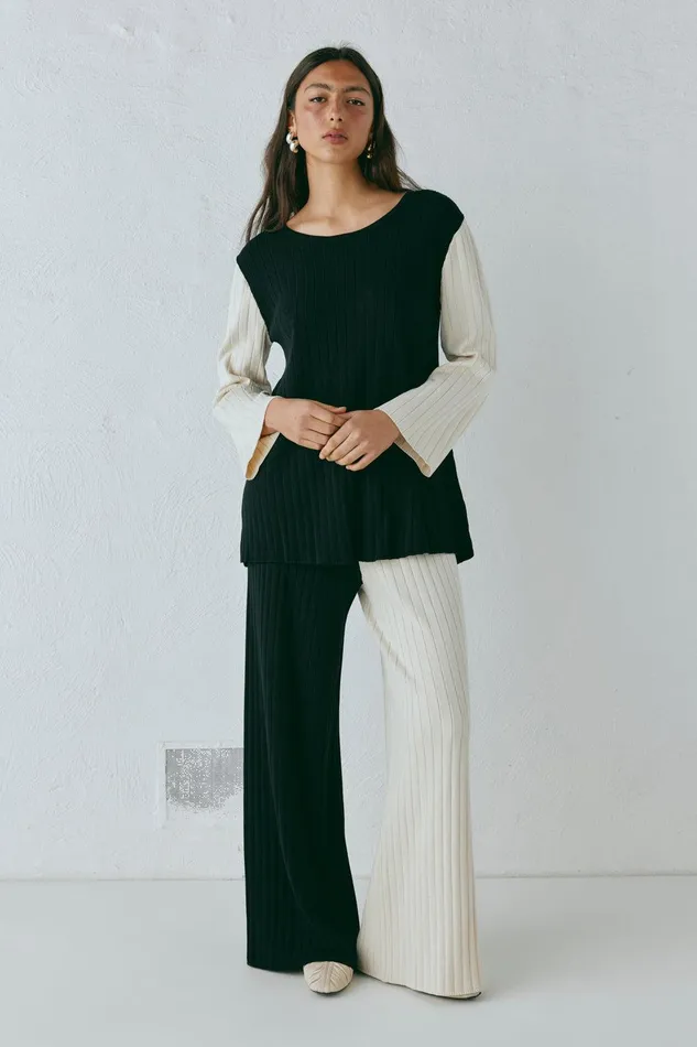 VRG GRL Jac Knit Pants Splice Women Pants