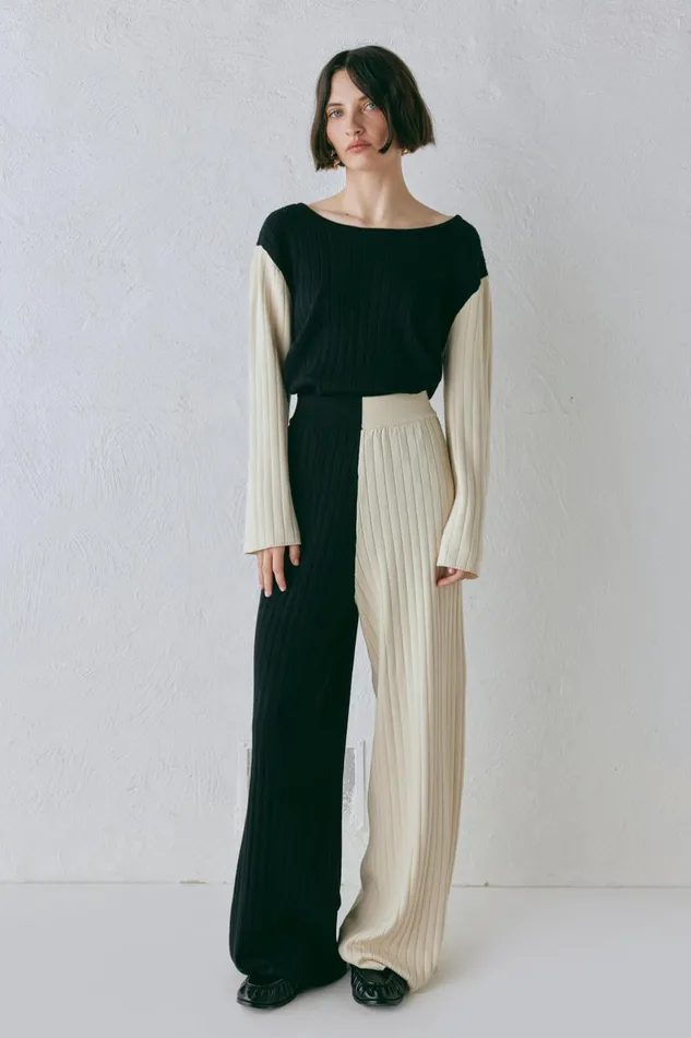 VRG GRL Jac Knit Pants Splice Women Pants