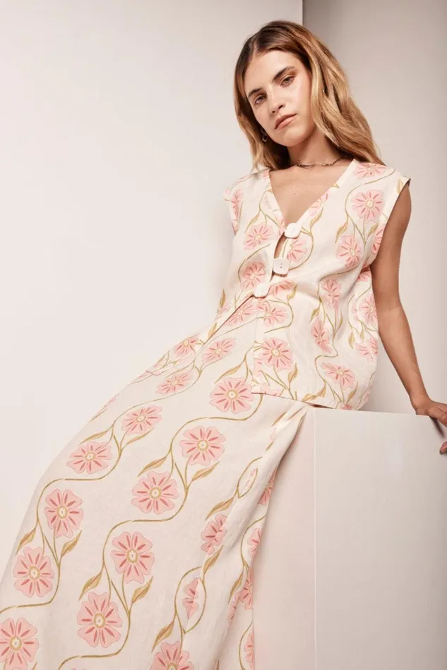 VRG GRL Lorena Linen Vest Bloom Women Sleeveless VRG GRL Lorena Linen Vest Bloom Women Sleeveless