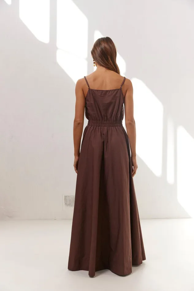 VRG GRL Lou Maxi Dress Chocolate Women MidiMaxi Dresses