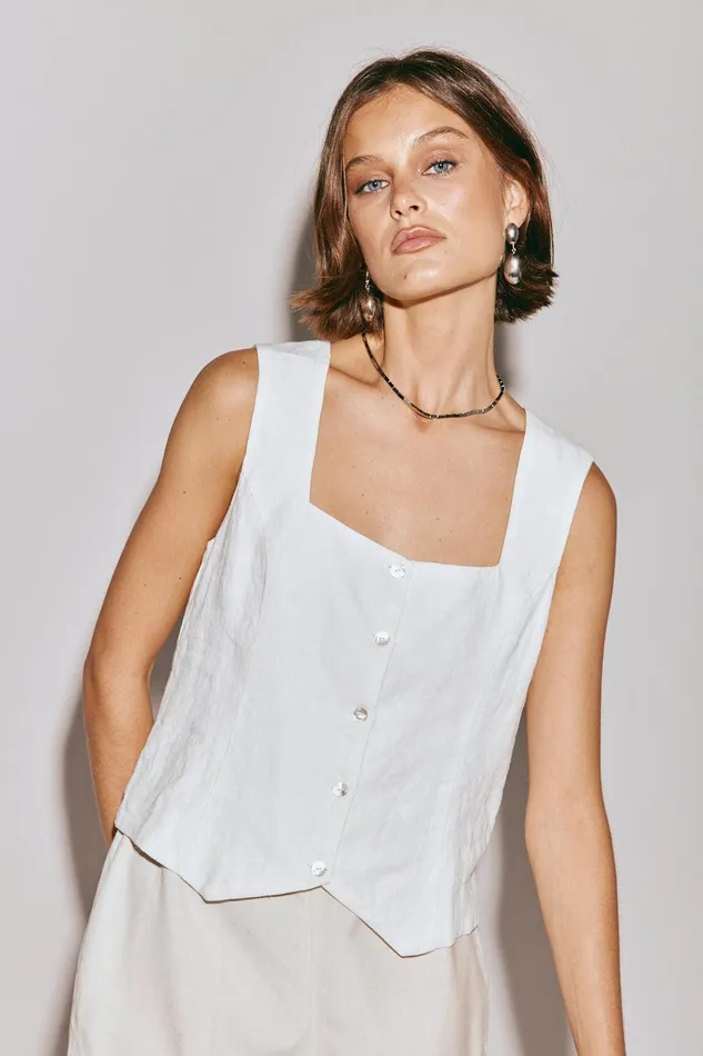 VRG GRL Mimi Top White Women Vests VRG GRL Mimi Top White Women Vests