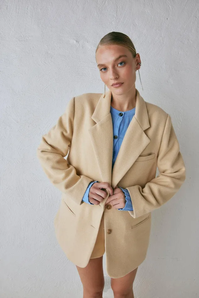 VRG GRL Nada Blazer Butter Women Sets VRG GRL Nada Blazer Butter Women Sets