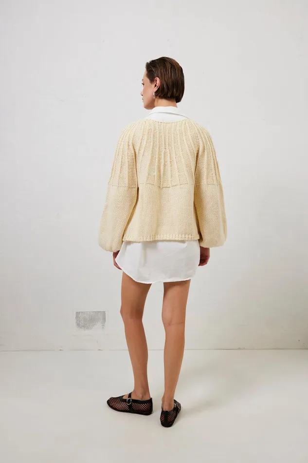 VRG GRL Riley Knit Cardigan Cream Women Cardigans VRG GRL Riley Knit Cardigan Cream Women Cardigans