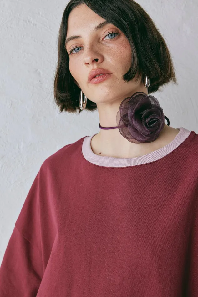 VRG GRL Willow Tee Wine Women Short Sleeve