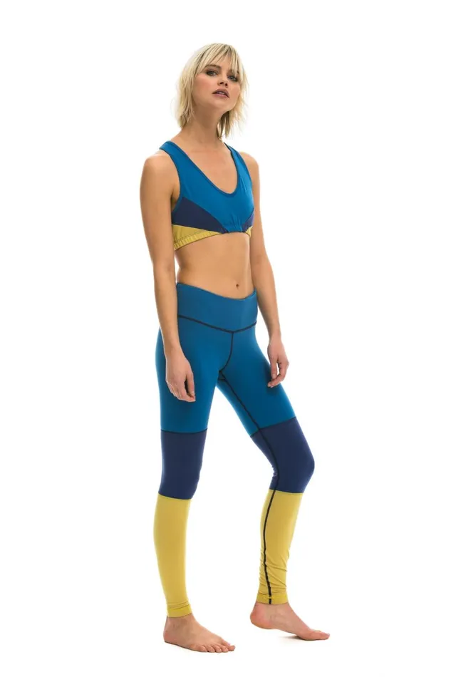 Women Activewear Aviator Nation SPRINTER FULL LENGTH LEGGINGS 8211 CARIBBEAN POSEIDON GOLD Women Activewear Aviator Nation SPRINTER FULL LENGTH LEGGINGS 8211 CARIBBEAN POSEIDON GOLD