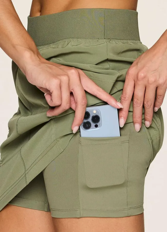 Women All In Ruched 19034 Skort Olive RBX Active Skorts