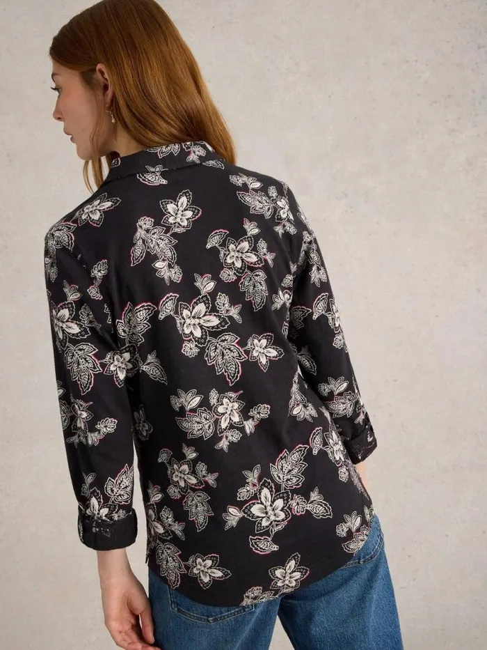 Women ANNIE COTTON SHIRT Black Multi White Stuff Tops and Tees Women ANNIE COTTON SHIRT Black Multi White Stuff Tops and Tees