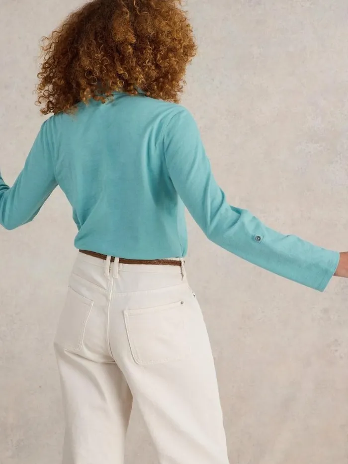 Women ANNIE TEXTURED SHIRT Mid Teal White Stuff Shirts and Blouses
