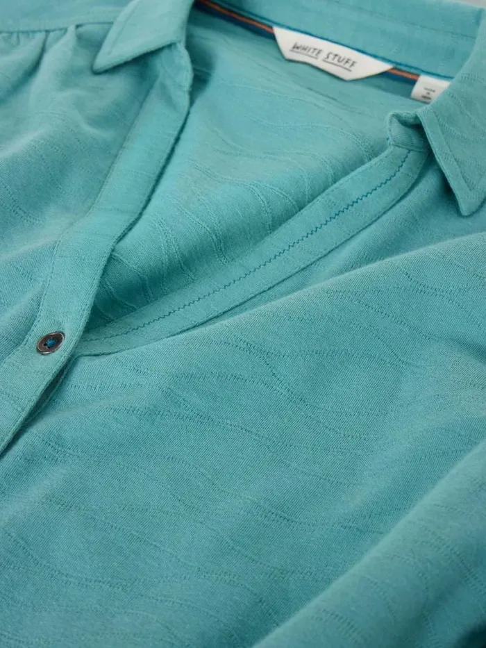 Women ANNIE TEXTURED SHIRT Mid Teal White Stuff Shirts and Blouses