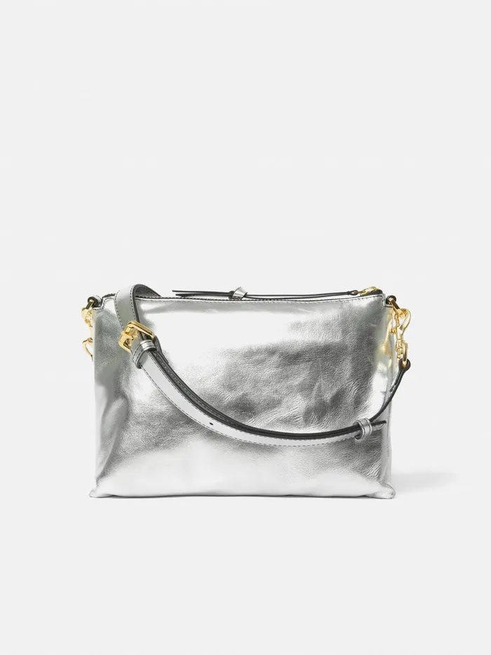 Women Ava Leather Crossbody Silver Jigsaw Leather