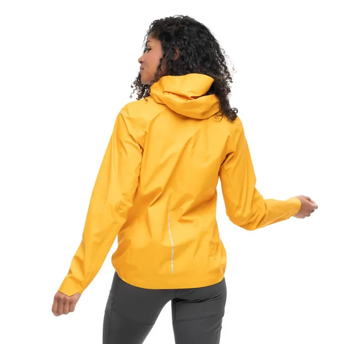 Women Bergans Of Norway Shell Jackets Y Lightline Air 3l Shell Jacket Mango Yellow Dark Shadow Grey