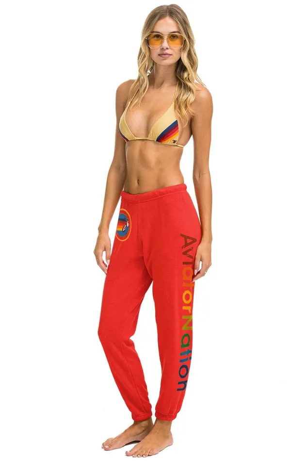 Women Bottoms Aviator Nation AVIATOR NATION SWEATPANTS 8211 RED Women Bottoms Aviator Nation AVIATOR NATION SWEATPANTS 8211 RED