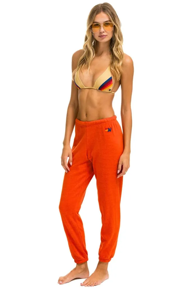 Women Bottoms Aviator Nation RIDE LOGO SWEATPANTS 8211 ORANGE Women Bottoms Aviator Nation RIDE LOGO SWEATPANTS 8211 ORANGE