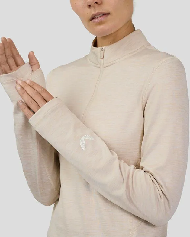 Women Castore Tops WoFlow Training Fleece Zip Top 8211 Beige