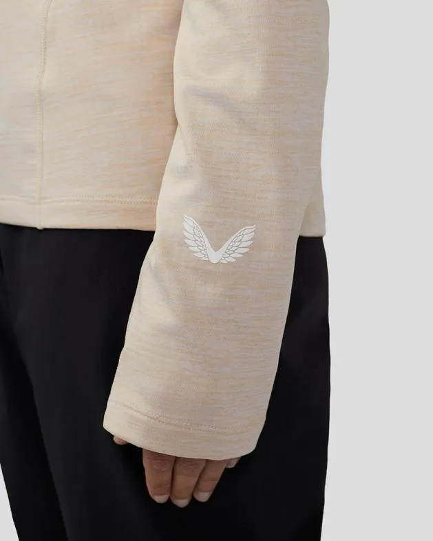 Women Castore Tops WoFlow Training Fleece Zip Top 8211 Beige