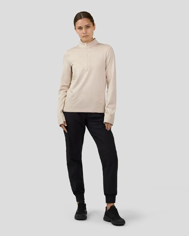 Women Castore Tops WoFlow Training Fleece Zip Top 8211 Beige