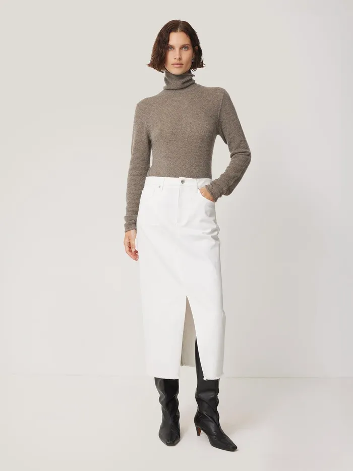 Women Cloud Cashmere Polo Jumper Taupe Jigsaw Knitwear and Cashmere