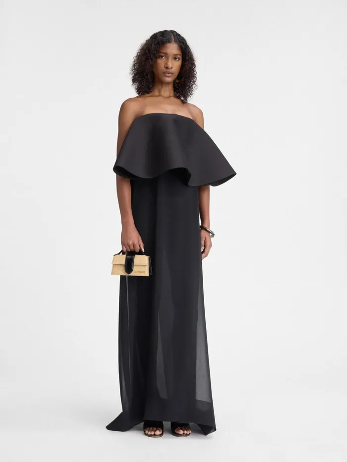 Women Crossbody and Handbags JACQUEMUS The Bambino Ivoryblack Women Crossbody and Handbags JACQUEMUS The Bambino Ivoryblack