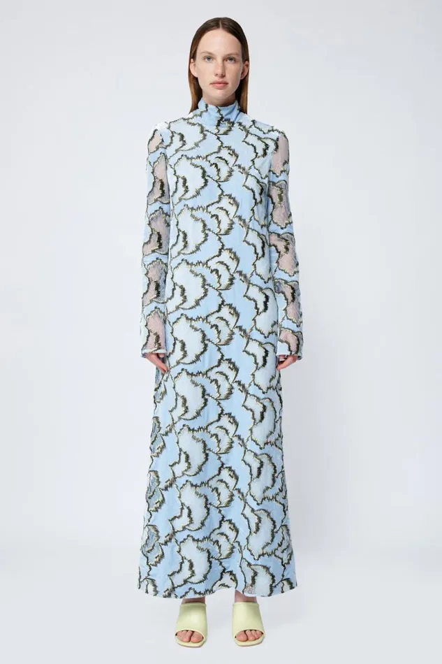 Women Dresses and Jumpsuits Jonathan Simkhai Ailey Dress Blue Long Sleeve Dress
