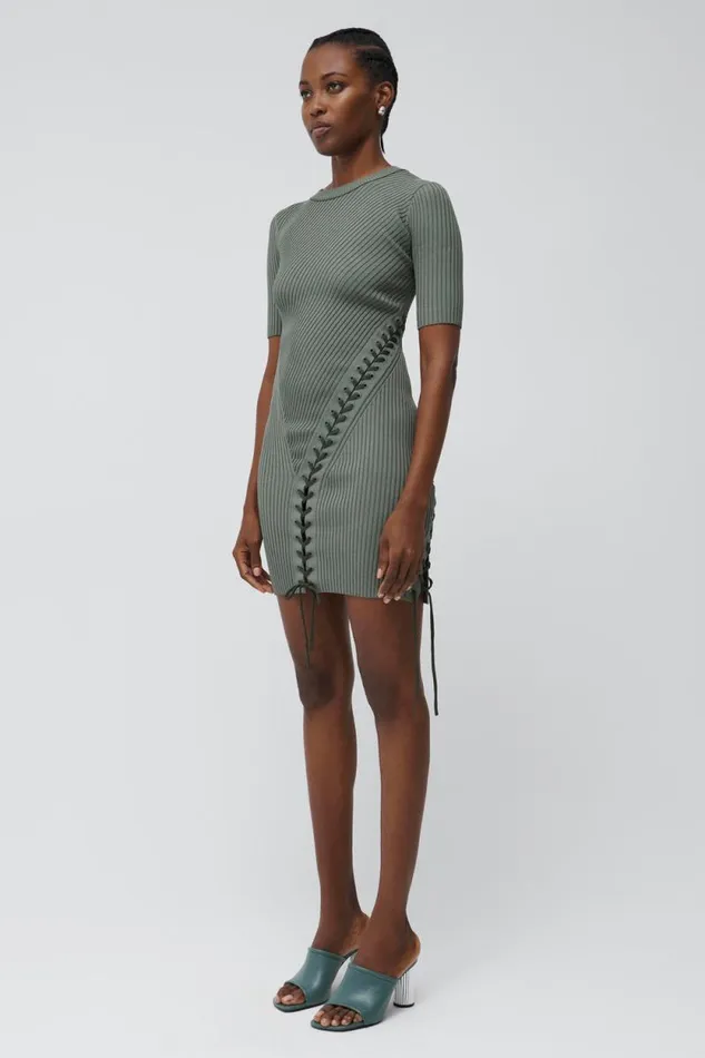 Women Dresses and Jumpsuits Jonathan Simkhai Gilly Dress Green Multi Mini Dress W Short Sleeves Women Dresses and Jumpsuits Jonathan Simkhai Gilly Dress Green Multi Mini Dress W Short Sleeves