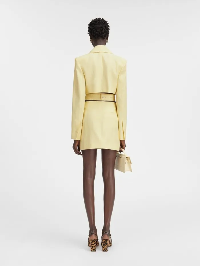 Women Dresses and Skirts JACQUEMUS The Bari Dress Pale Yellow Women Dresses and Skirts JACQUEMUS The Bari Dress Pale Yellow