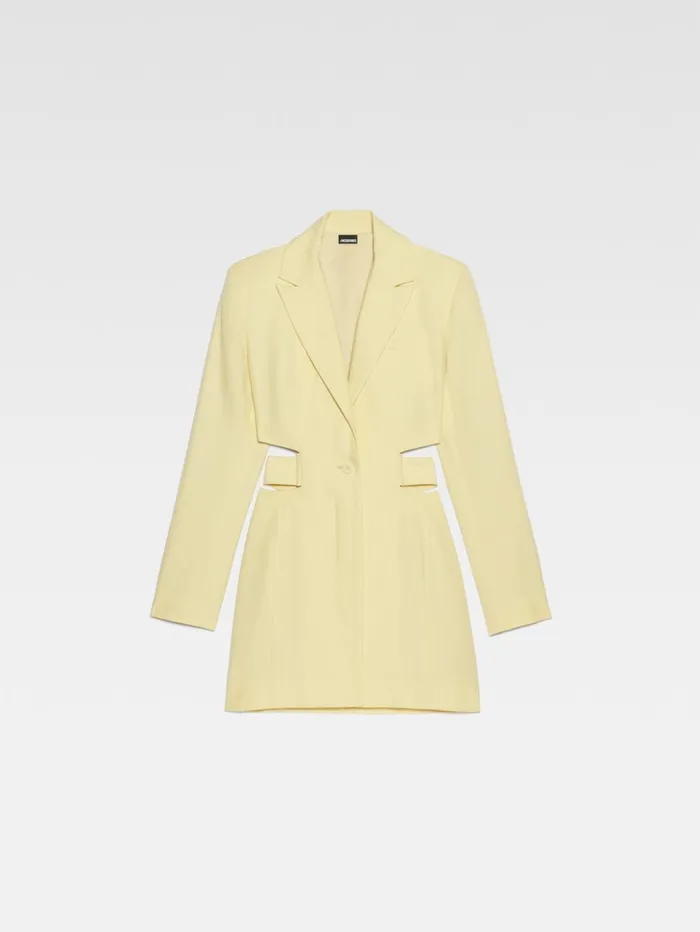 Women Dresses and Skirts JACQUEMUS The Bari Dress Pale Yellow Women Dresses and Skirts JACQUEMUS The Bari Dress Pale Yellow