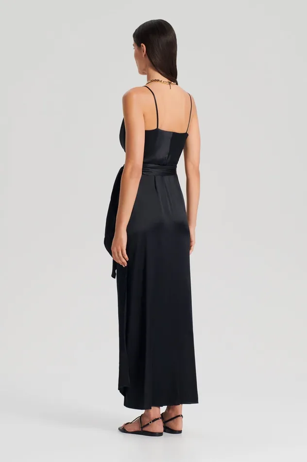 Women Dresses Scanlan Theodore SILK WRAP DRESS BLACK