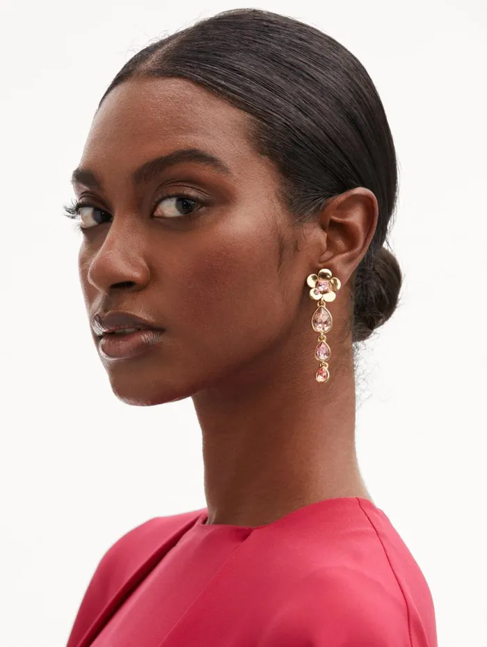 Women Earrings Oscar De La Renta Flower Teardrop ClipOn Earrings Rose Multi Women Earrings Oscar De La Renta Flower Teardrop ClipOn Earrings Rose Multi