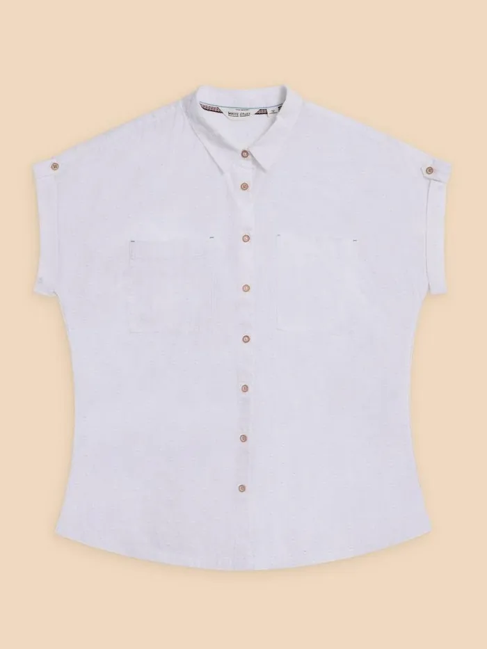 Women Ellie Organic Cotton Shirt Pale Ivory White Stuff Shirts and Blouses