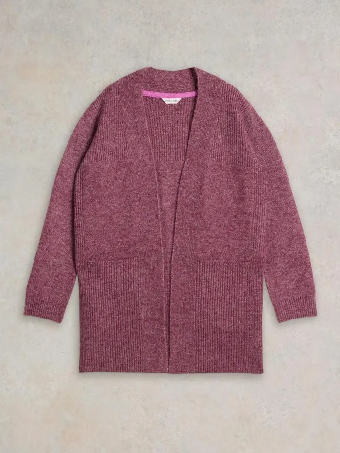 Women ERIN LONGLINE CARDI Dk Plum White Stuff Knitwear
