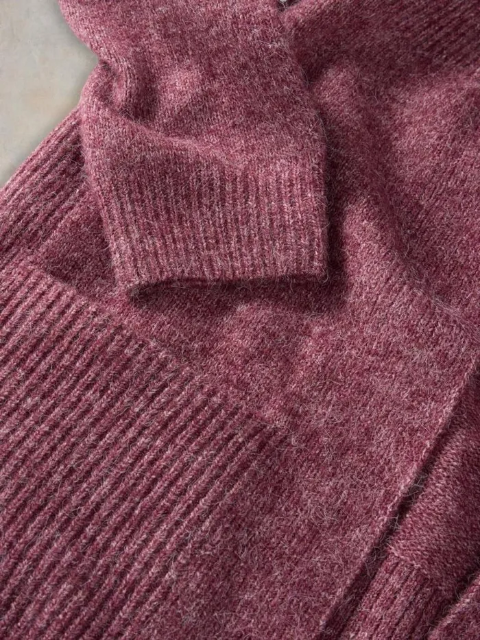 Women ERIN LONGLINE CARDI Dk Plum White Stuff Knitwear
