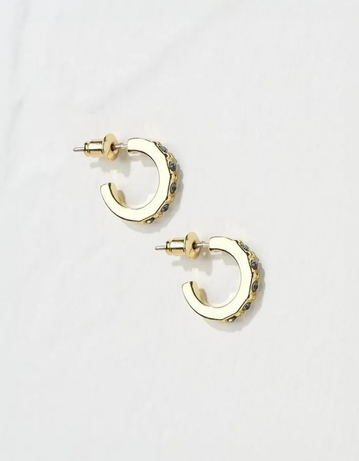 Women FatFace Jewelry Gem Huggy Hoops Blue